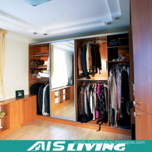 L-Shape Solid Wood Walk in Wardrobe Closet with Mirror (AIS-W362)